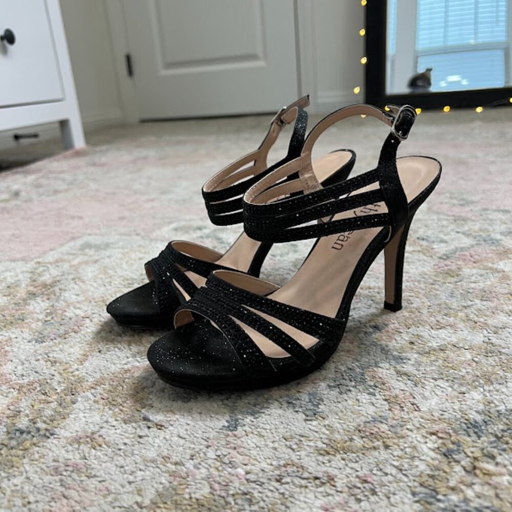 Cathy Jean Strappy Sparkly Heels Size 6